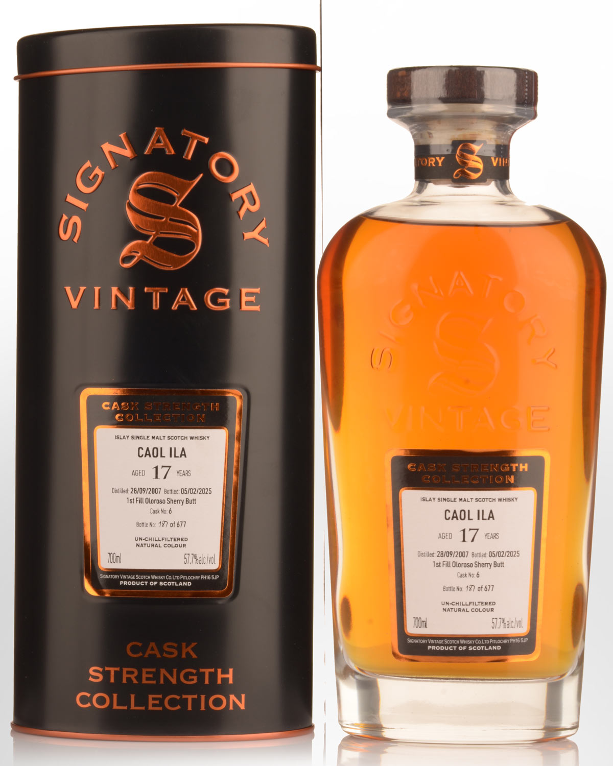 2007 Signatory Vintage Caol Ila 17 Year Old Cask Strength Single Malt Scotch Whisky (700ml)