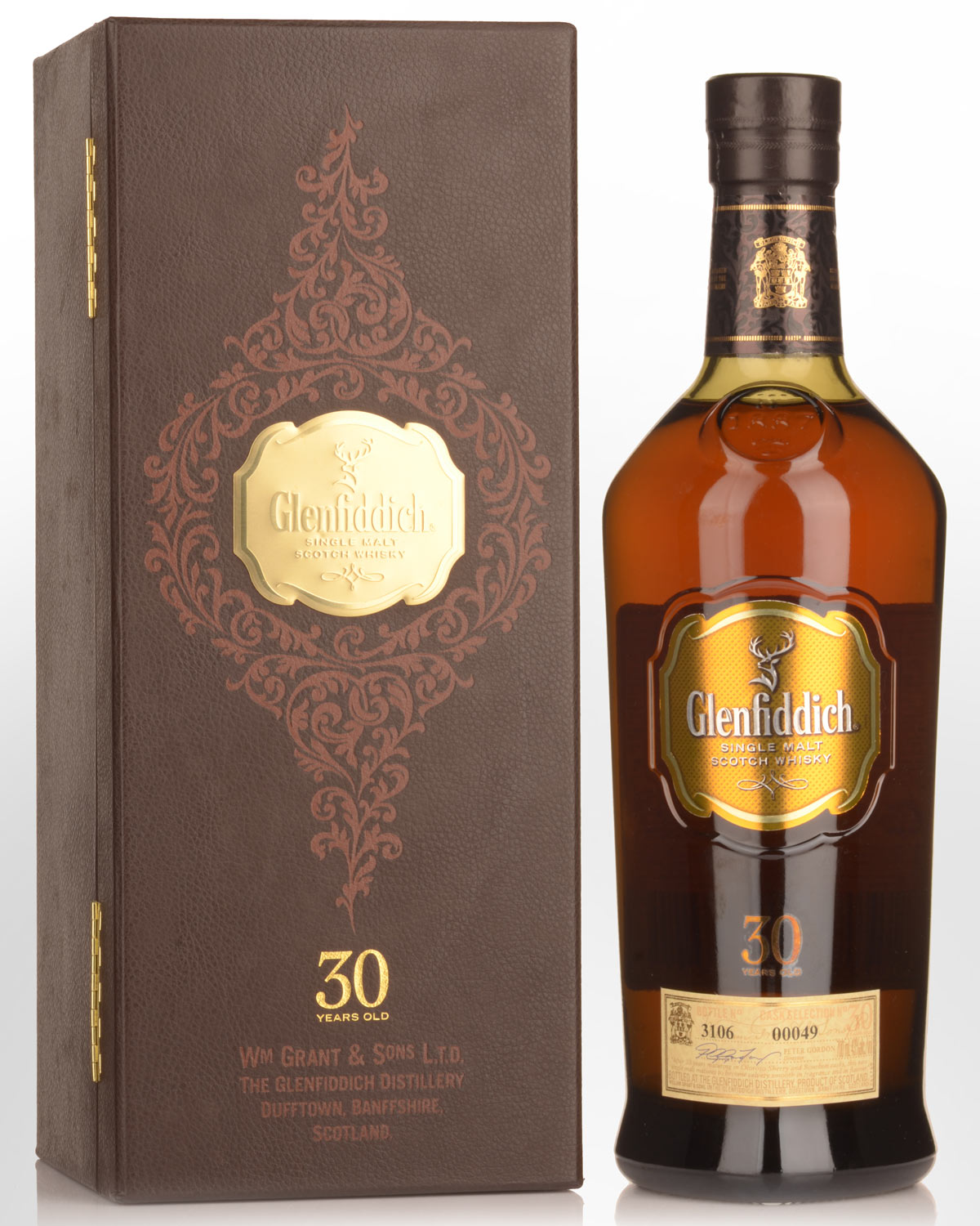 Glenfiddich 30 Year Old Single Malt Scotch Whisky (700ml) - Leather Box 43% ABV