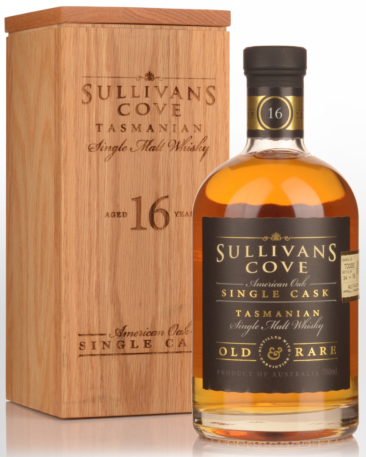 Sullivans Cove Single Cask TD0252 American Oak 16 Year Old Single Malt Australian Whisky (700ml)