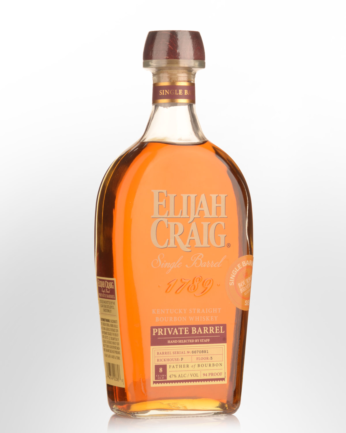 Elijah Craig Private Barrel 8 Year Old Single Barrel Select Bourbon Brothers Australia Bourbon Whiskey (750ml)
