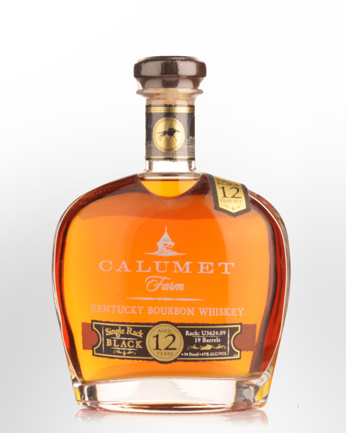 Calumet Farm Single Rack Black 12 Year Old Kentucky Bourbon Whiskey ...
