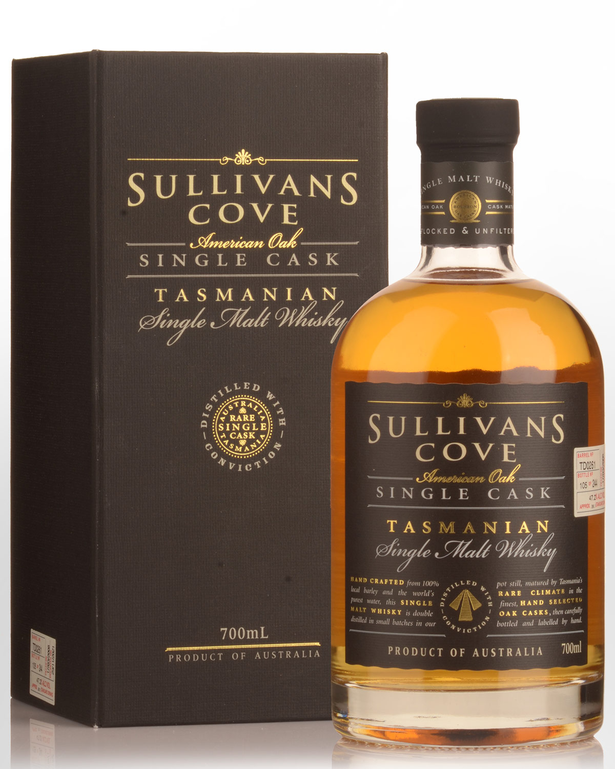 Sullivans Cove Single Cask American Oak Barrel TD0261 Single Malt Australian Whisky (700ml)