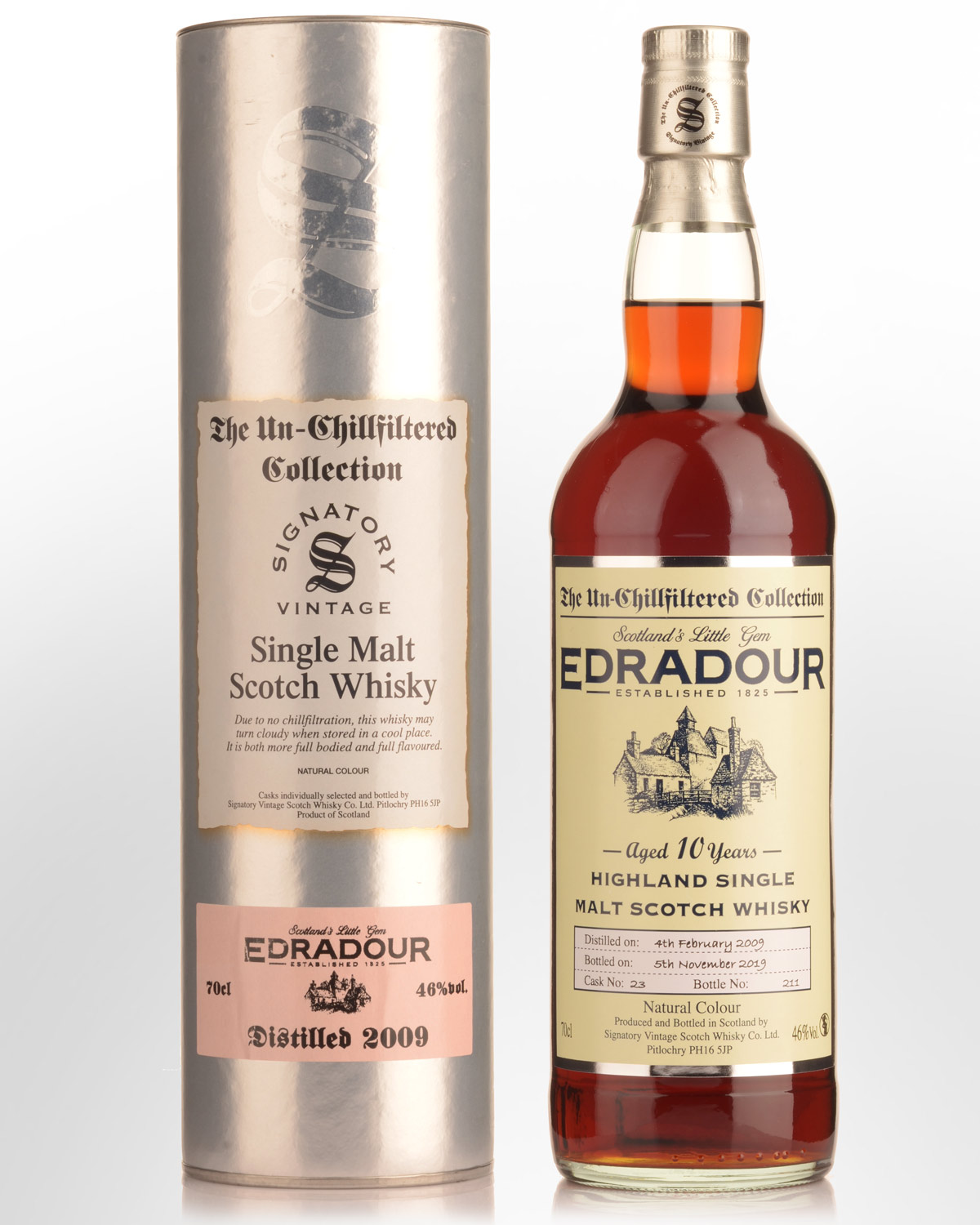 2009 Signatory Vintage The Un-Chillfiltered Collection Edradour 10 Year Old Single Malt Scotch Whisky (700ml)