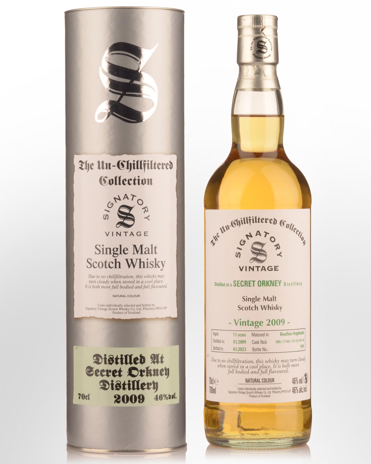 2009 Signatory Vintage The Un-Chillfiltered Collection Secret Orkney 13 Year Old Single Malt Scotch Whisky (700ml)