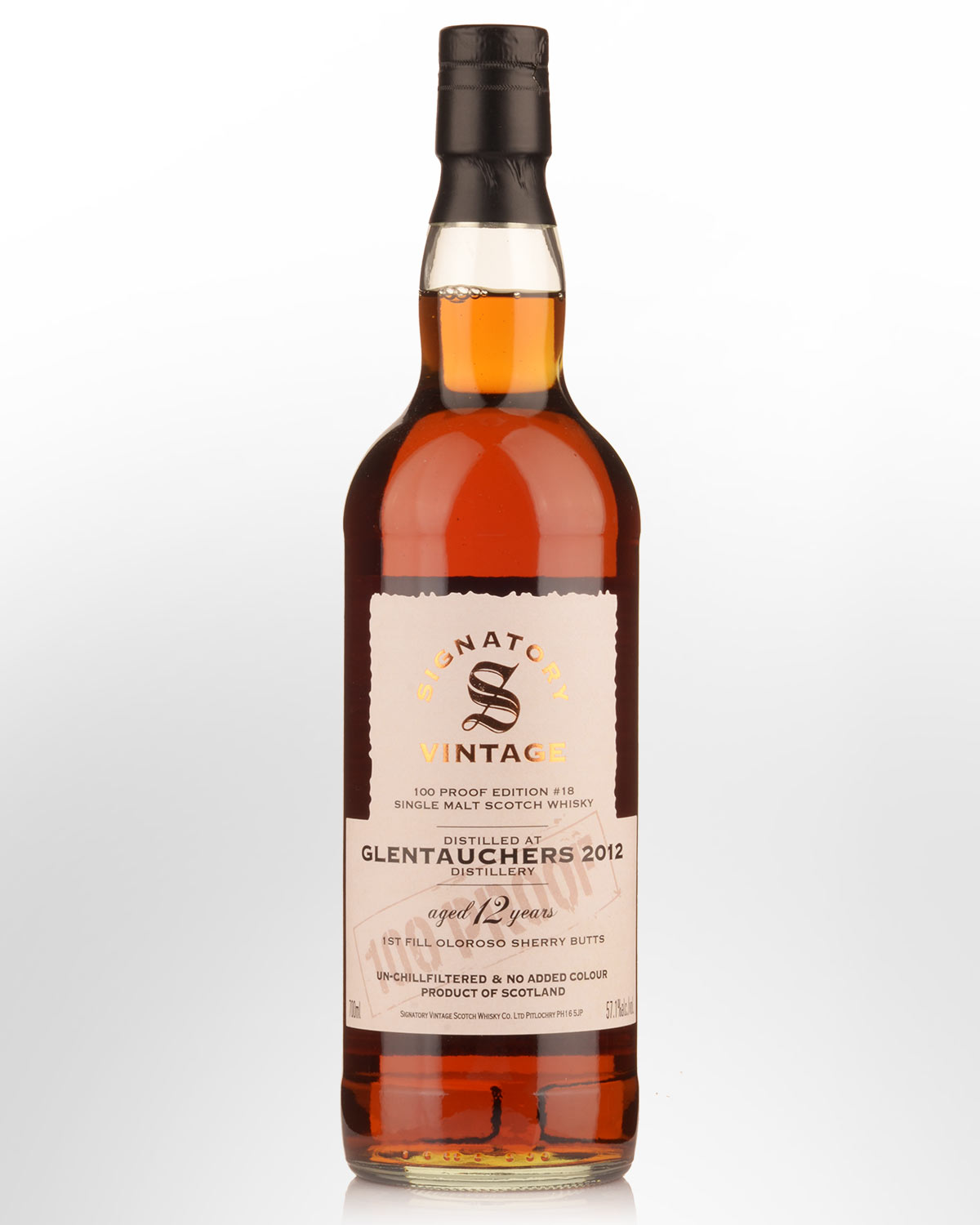 2012 Signatory Vintage Glentauchers 12 Year Old 100 Proof Edition #18 Single Malt Scotch Whisky (700ml)