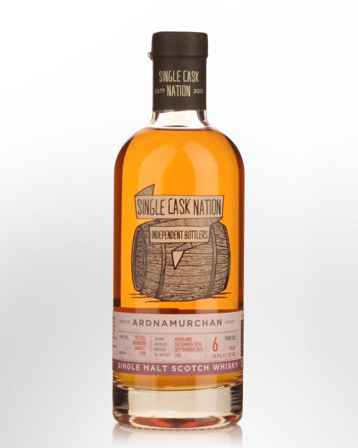 2016 Single Cask Nation Ardnamurchan 6 Year Old Cask Strength Single Malt Scotch Whisky (700ml)