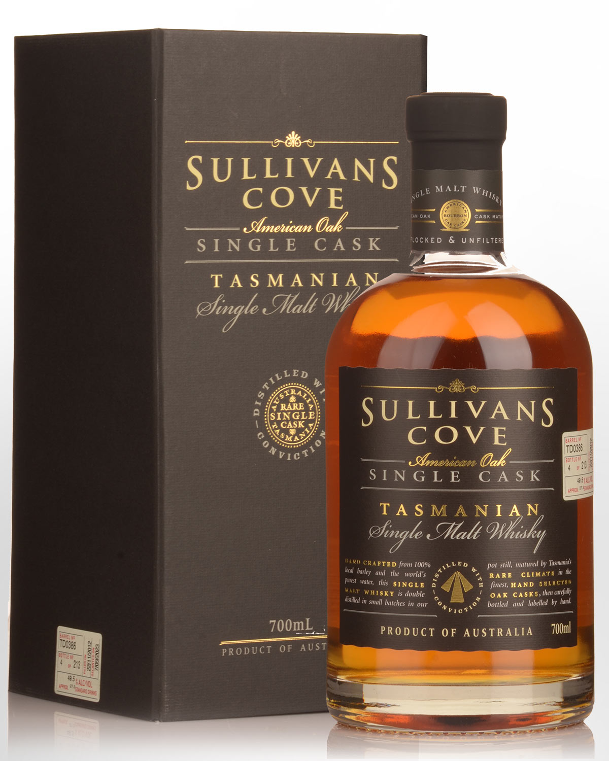 Sullivans Cove Single Cask American Oak Barrel TD0386 Single Malt Australian Whisky (700ml)