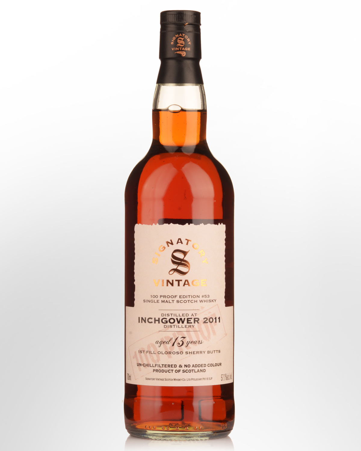 2011 Signatory Vintage Inchgower 13 Year Old 100 Proof Edition #53 Single Malt Scotch Whisky (700ml)