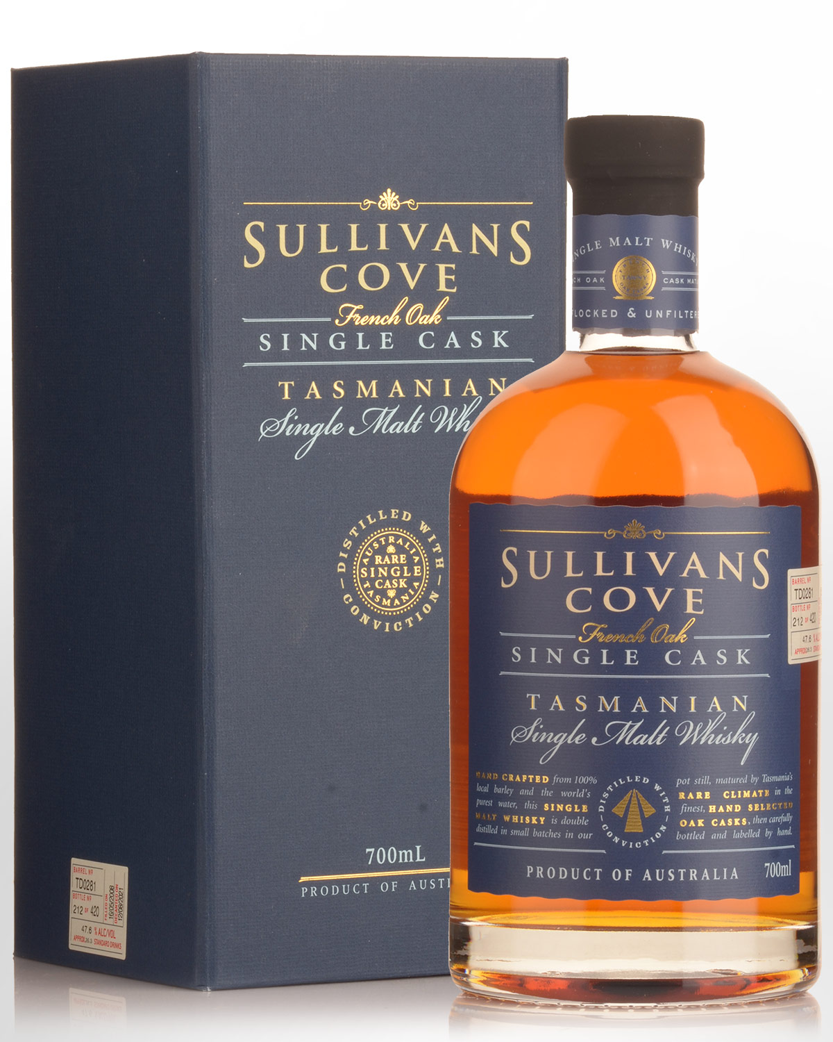 Sullivans Cove Single Cask French Oak Barrel TD0281 Single Malt Australian Whisky (700ml)