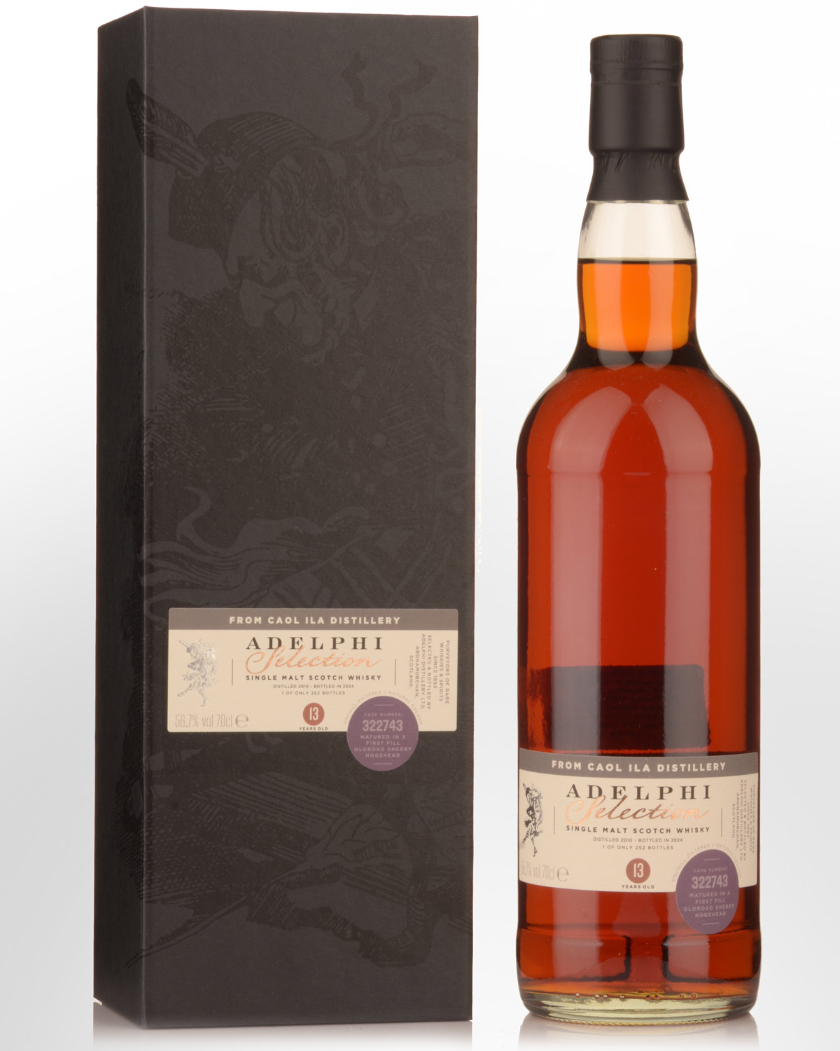 2010 Adelphi Caol Ila 13 Year Old Cask Strength Single Malt Scotch Whisky (700ml)