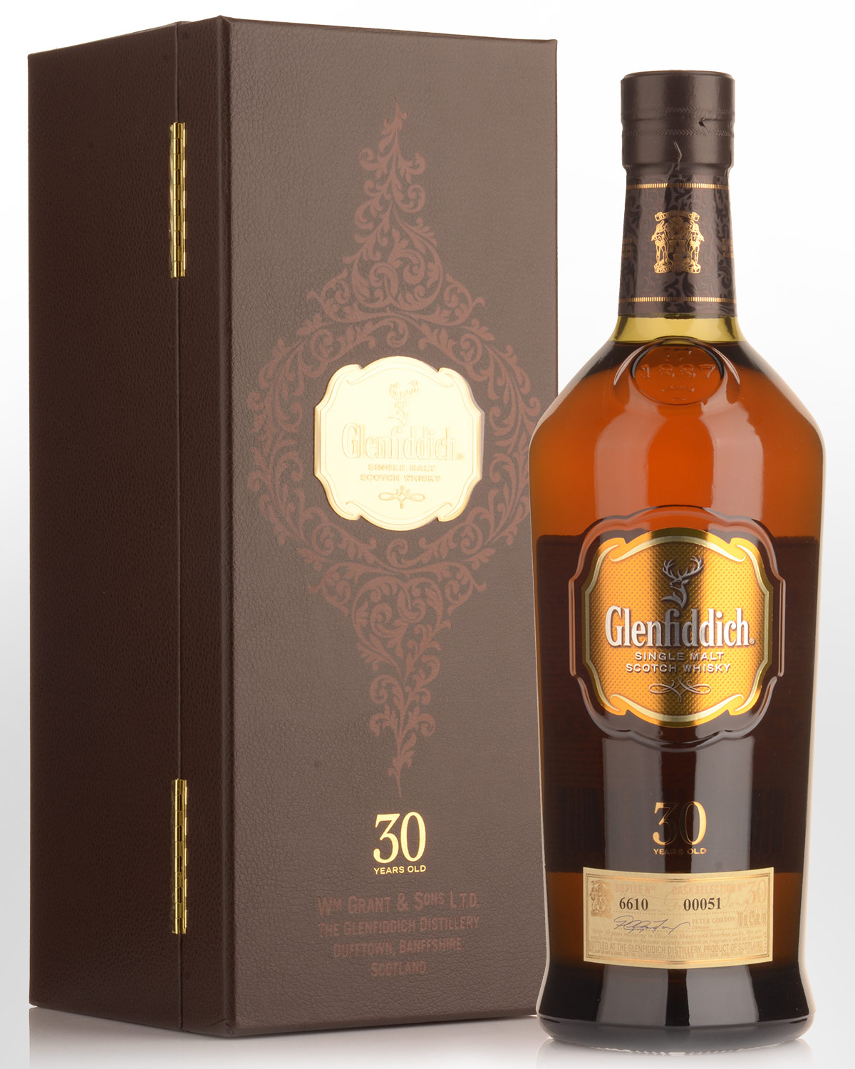 Glenfiddich 30 Year Old Single Malt Scotch Whisky (700ml) - Leather Box 43% ABV