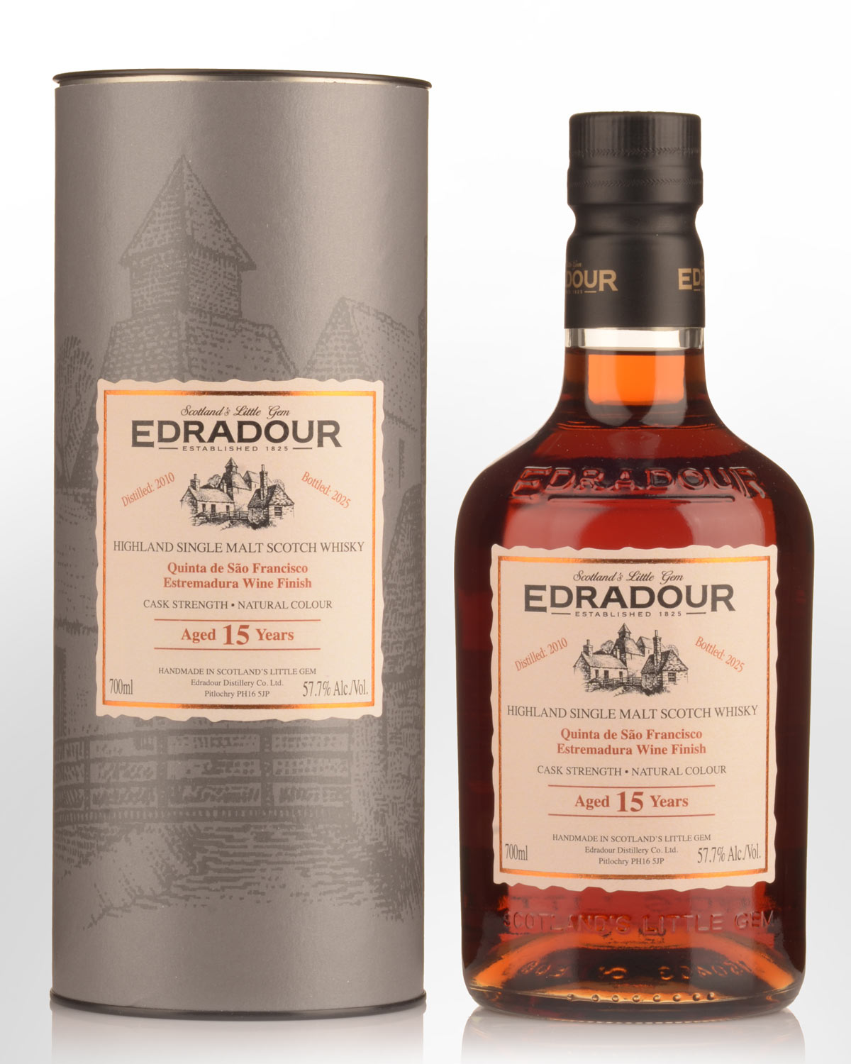 2010 Edradour Quinta de Sao Francisco Estremadura Wine Finish 15 Year Old Cask Strength Single Malt Scotch Whisky (700ml)