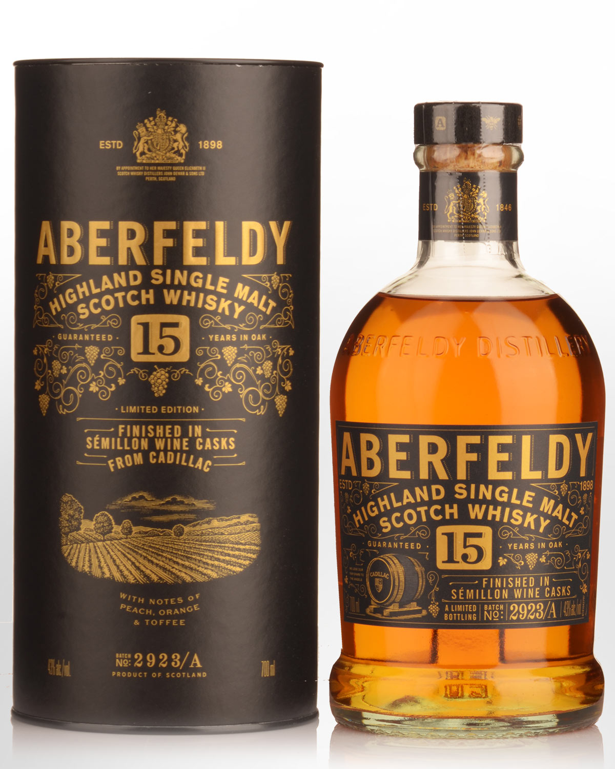 Aberfeldy 15 Year Old Cadillac Cask Finish Single Malt Scotch Whisky (700ml)