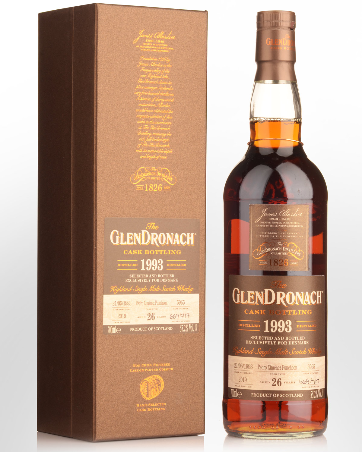 1993 Glendronach Single Cask No.5965 Pedro Ximenez Sherry Puncheon Cask Strength 26 Year Old Single Malt Scotch Whisky (700ml)