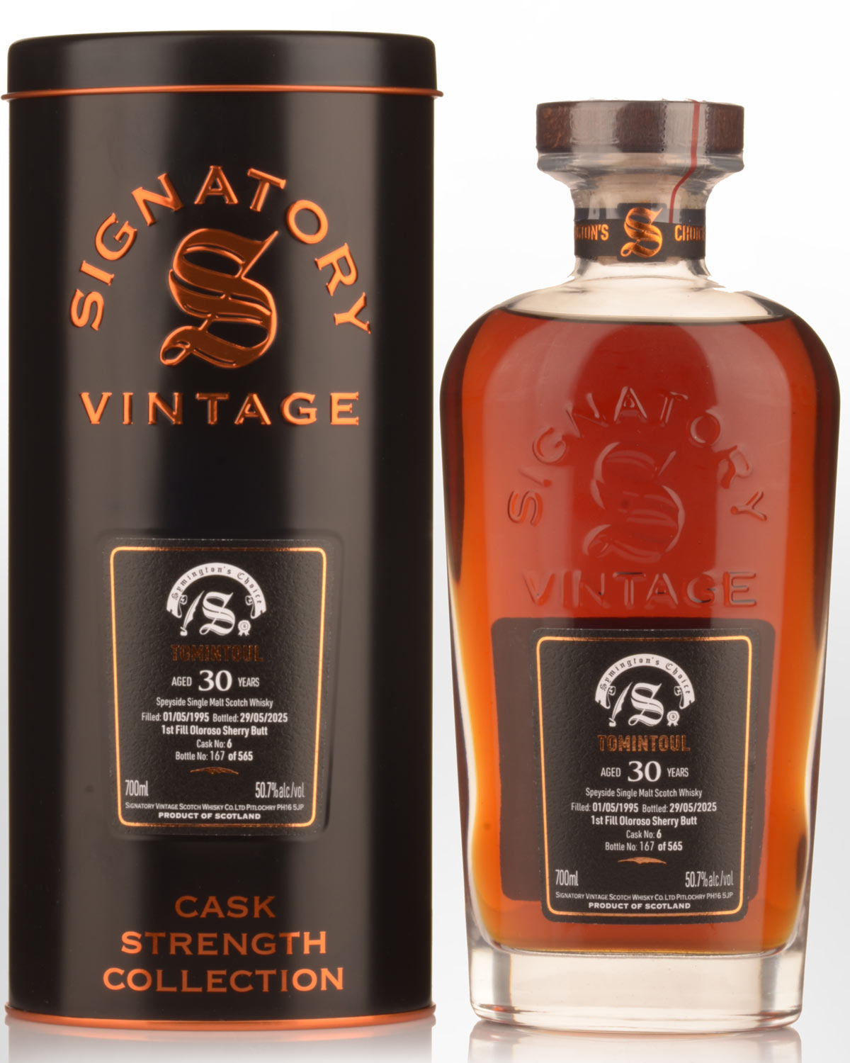 1995 Signatory Vintage Tomintoul 30 Year Old Symington's Choice Cask Strength Single Malt Scotch Whisky (700ml)