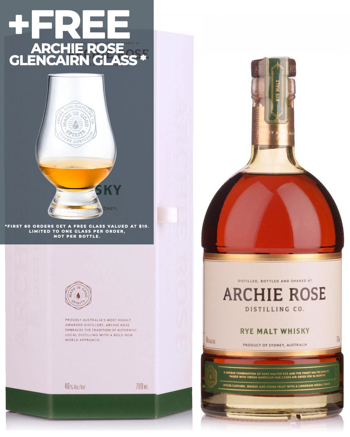 Archie Rose Rye Malt Australian Whisky (700ml)