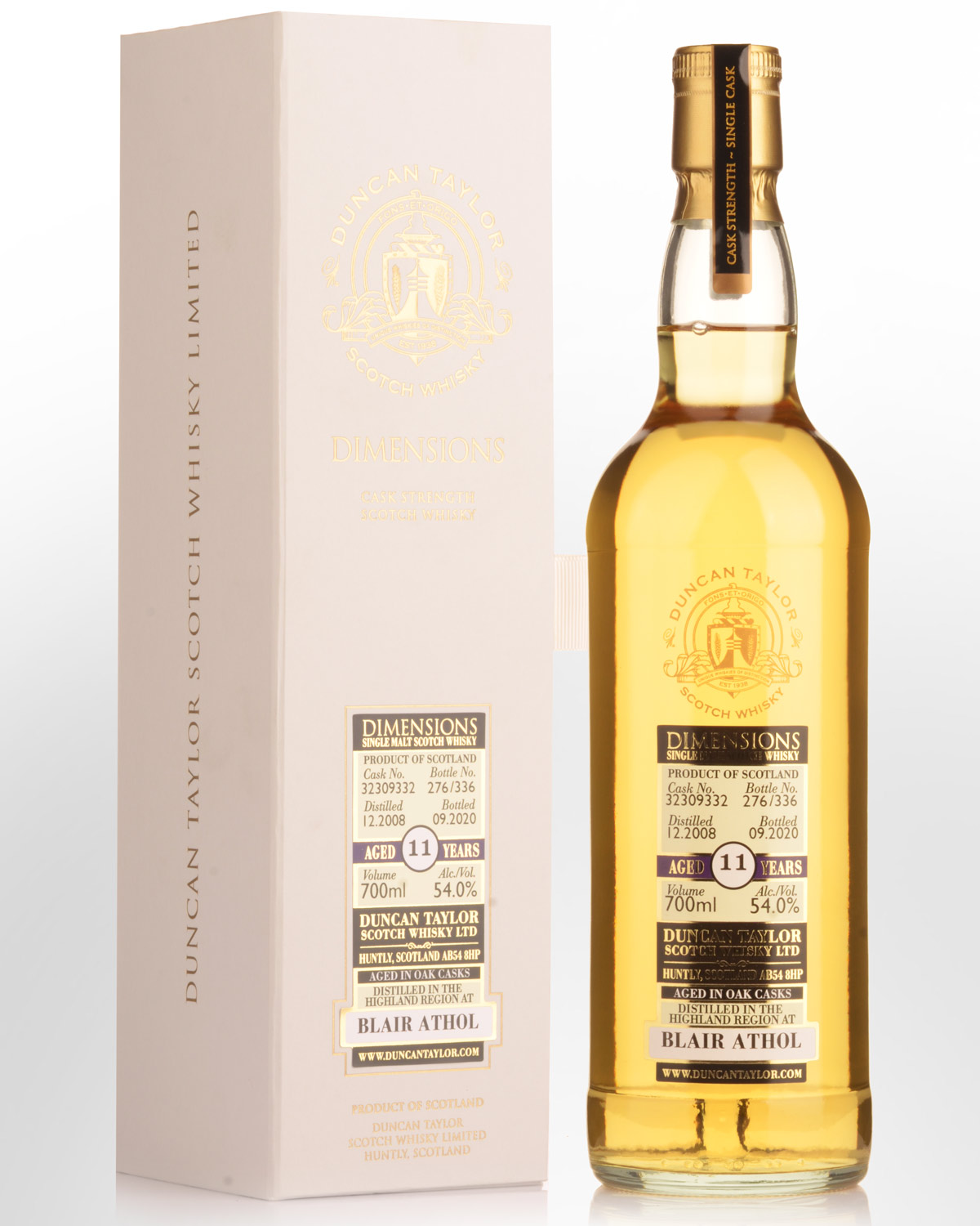 2008 Duncan Taylor Dimensions Single Cask Blair Athol 11 Year Old Cask Strength Single Malt Scotch Whisky (700ml)