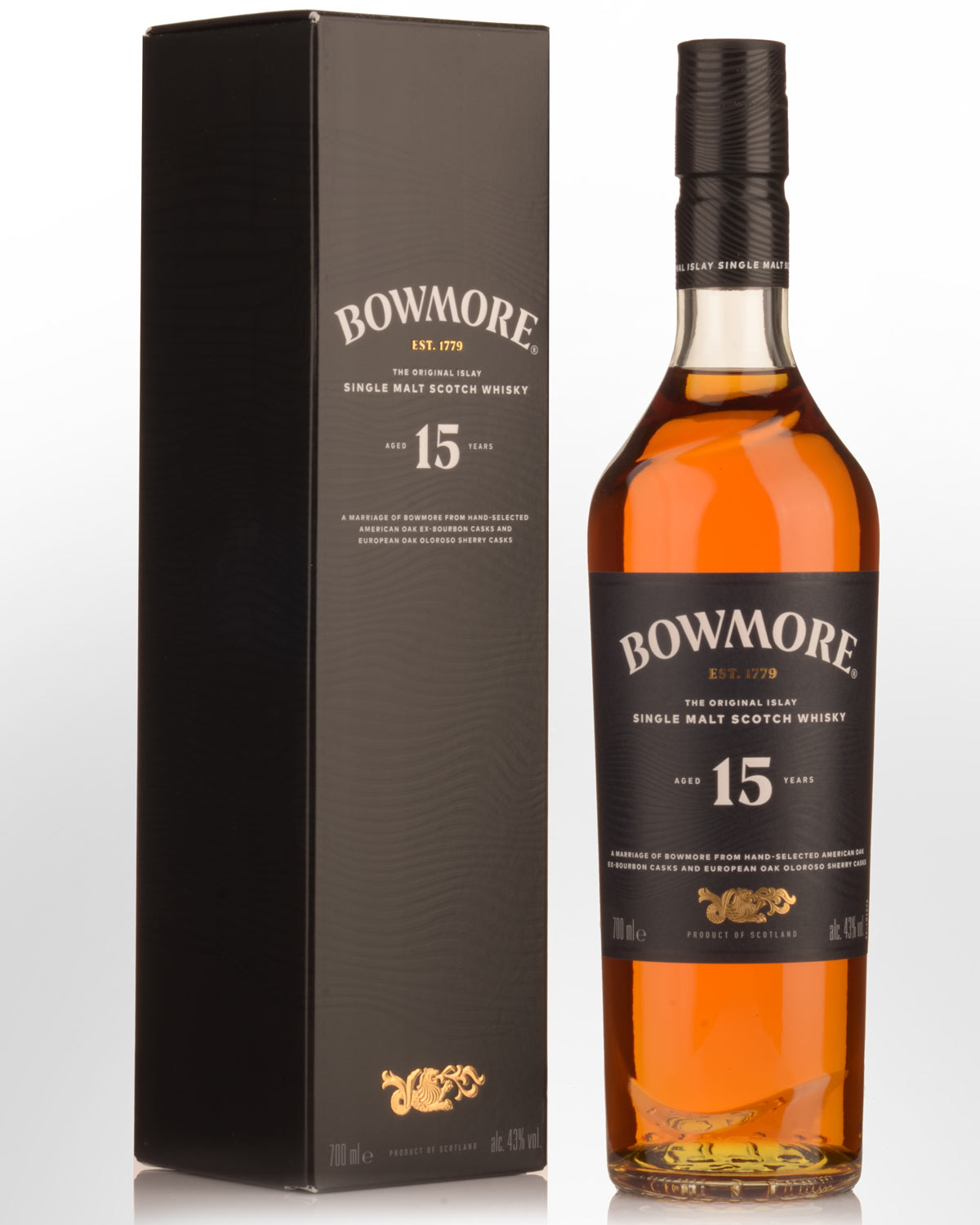 Bowmore 15 Year Old Single Malt Scotch Whisky (700ml)