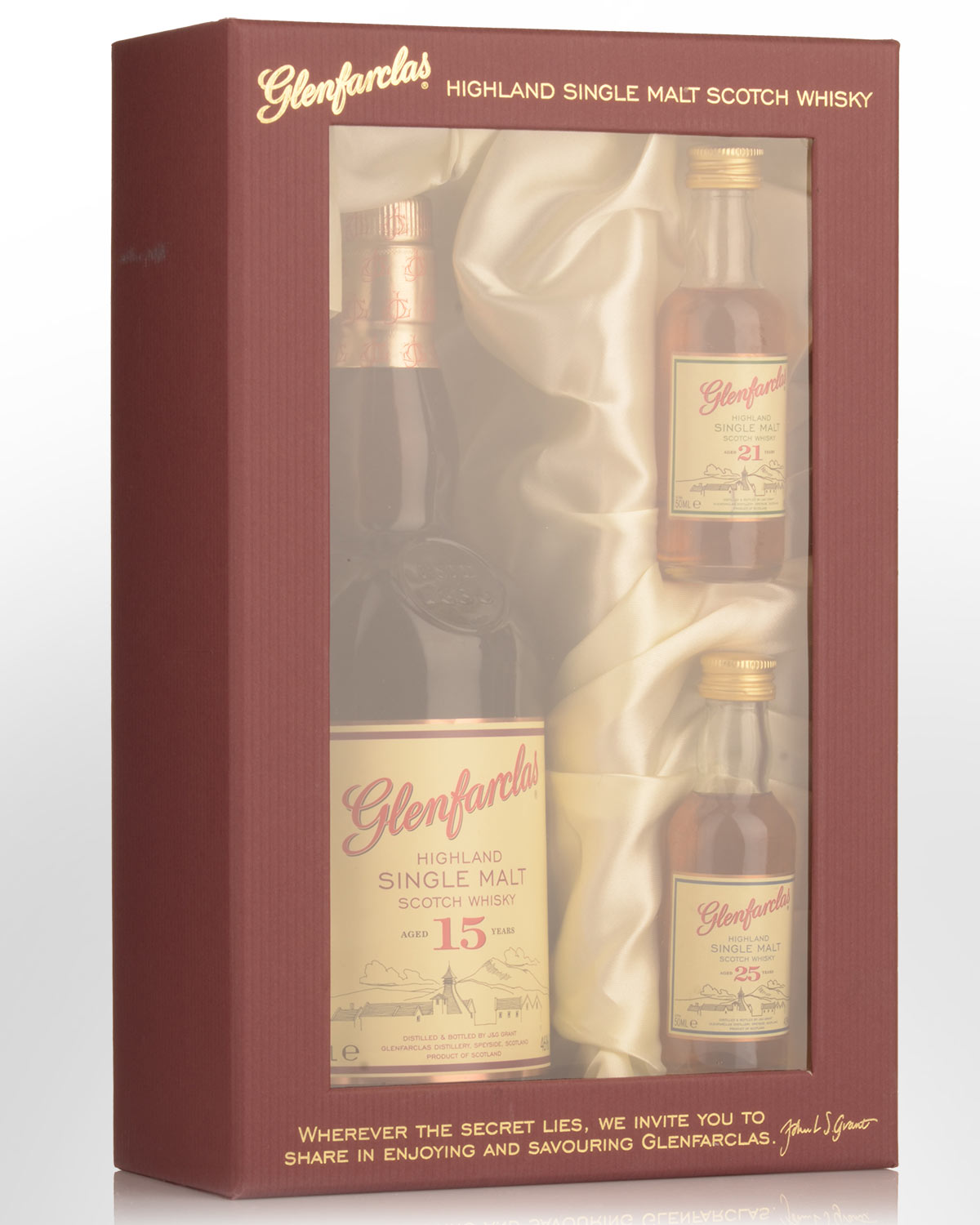 Glenfarclas 15 Year Old Single Malt Scotch Whisky (700ml) - Plus 21 Year Old and 25 Year Old Miniatures