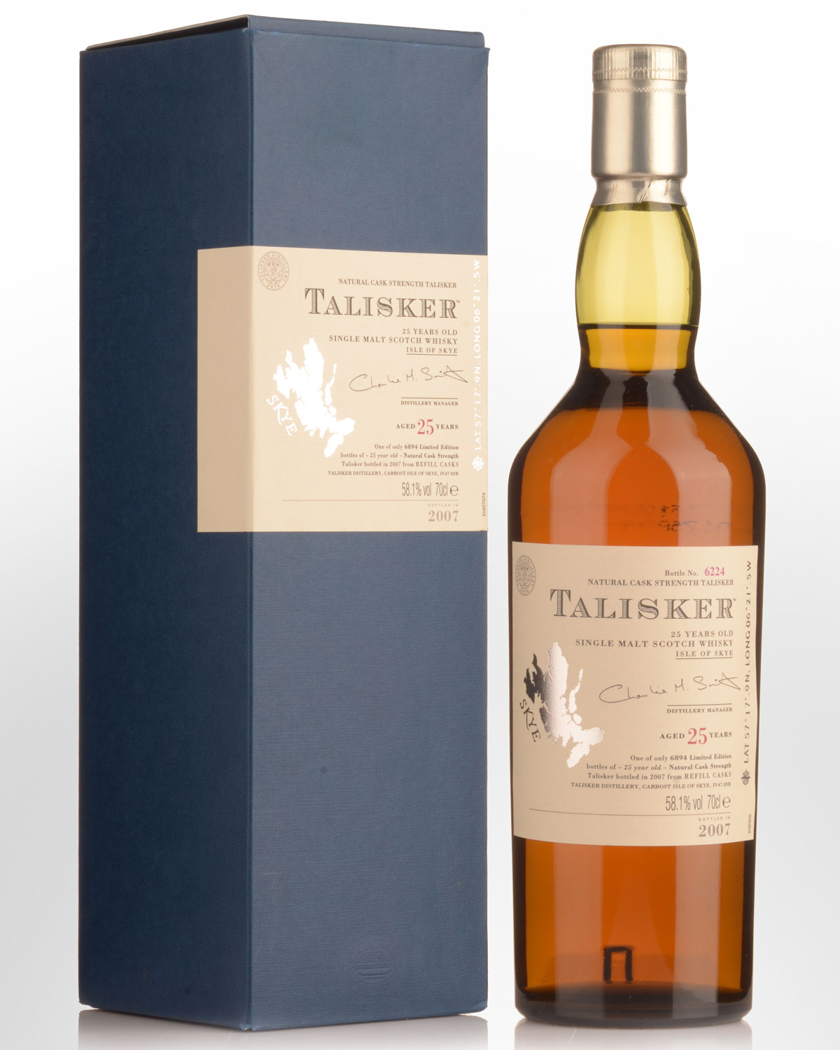 2007 Talisker 25 Year Old Cask Strength Single Malt Scotch Whisky (700ml)
