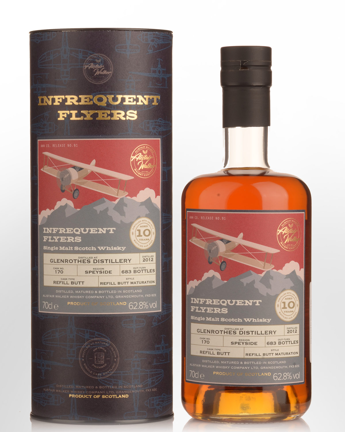 2012 Infrequent Flyers Glenrothes Single Cask No.170 10 Year Old Cask Strength Single Malt Scotch Whisky (700ml)