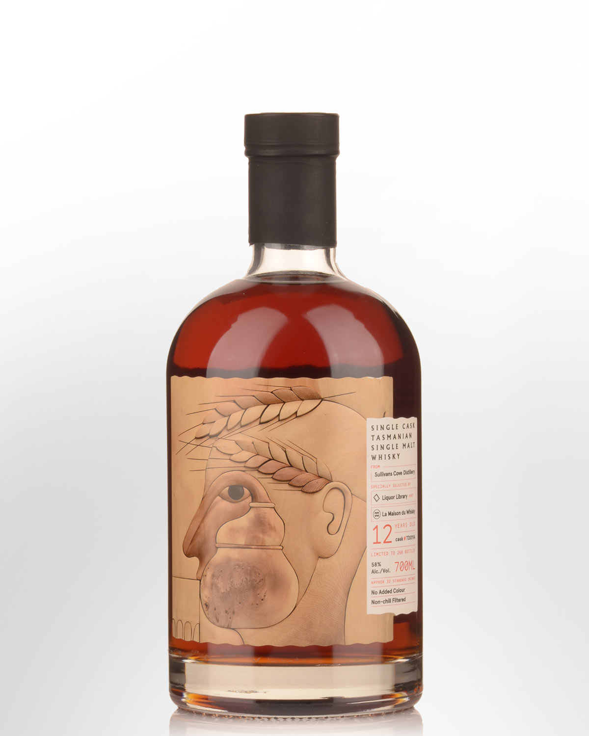 Sullivans Cove Single Cask French Oak Barrel TD0114 12 Year Old Single Malt Australian Whisky (700ml) - Liquor Library and LMDW Bottling