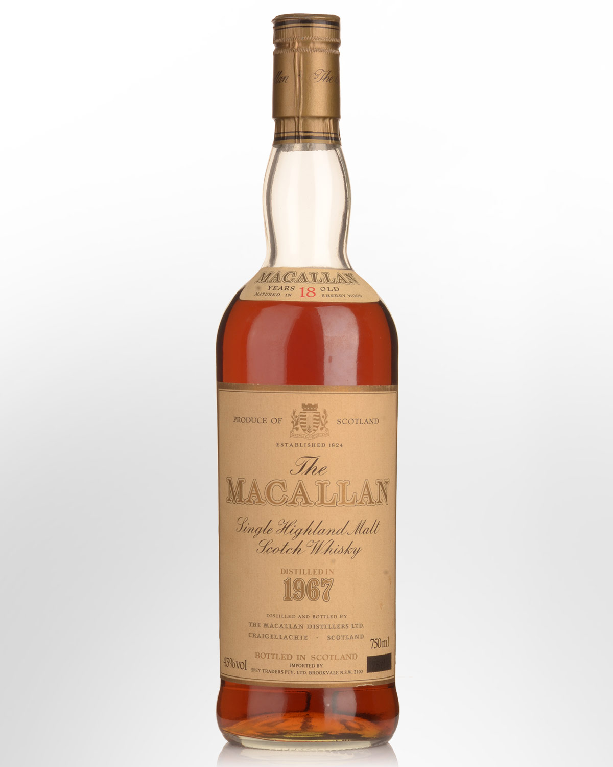 1967 The Macallan 18 Year Old Single Malt Scotch Whisky (750ml)