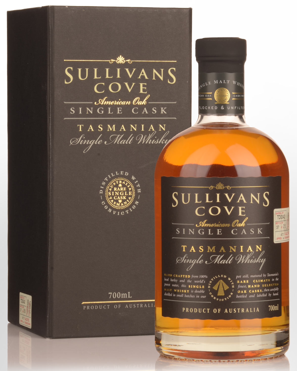 Sullivans Cove Single Cask American Oak Barrel TD0342 Single Malt Australian Whisky (700ml)
