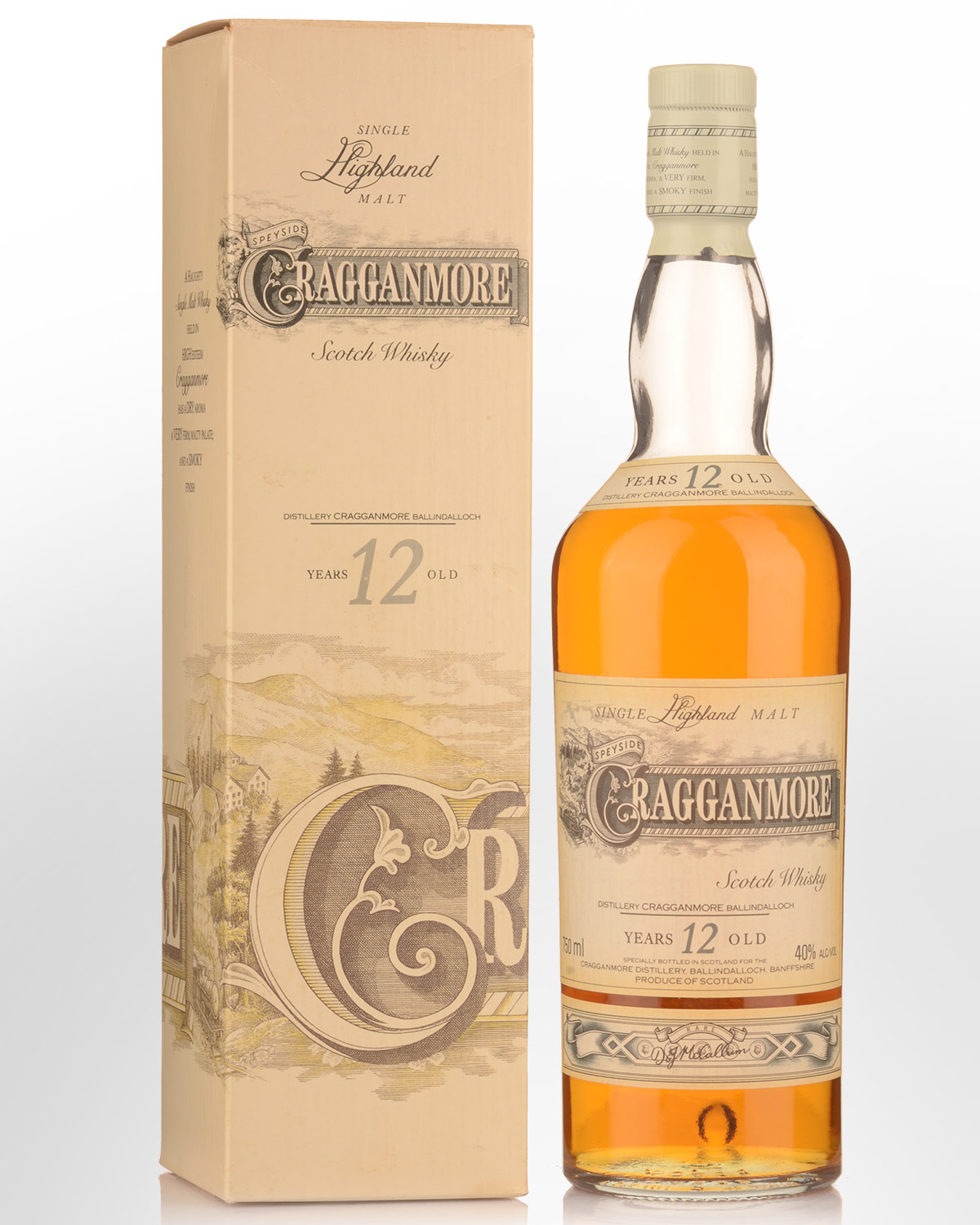 Cragganmore 12 Year Old Single Malt Scotch Whisky (750ml) - 1980s Bottling