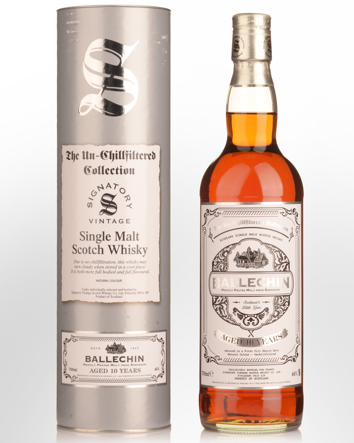 Signatory Vintage The Un-Chillfiltered Collection Ballechin Black Label French Exclusive 10 Year Old Single Malt Scotch Whisky (700ml)