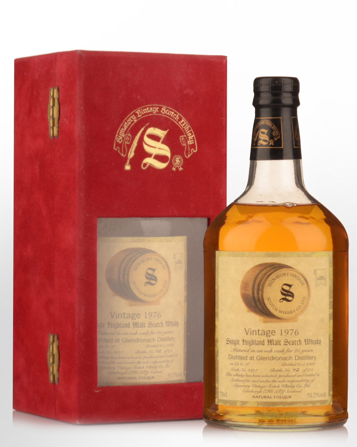 1976 Signatory Vintage Glendronach 25 Year Old Cask 3497 Cask Strength ...