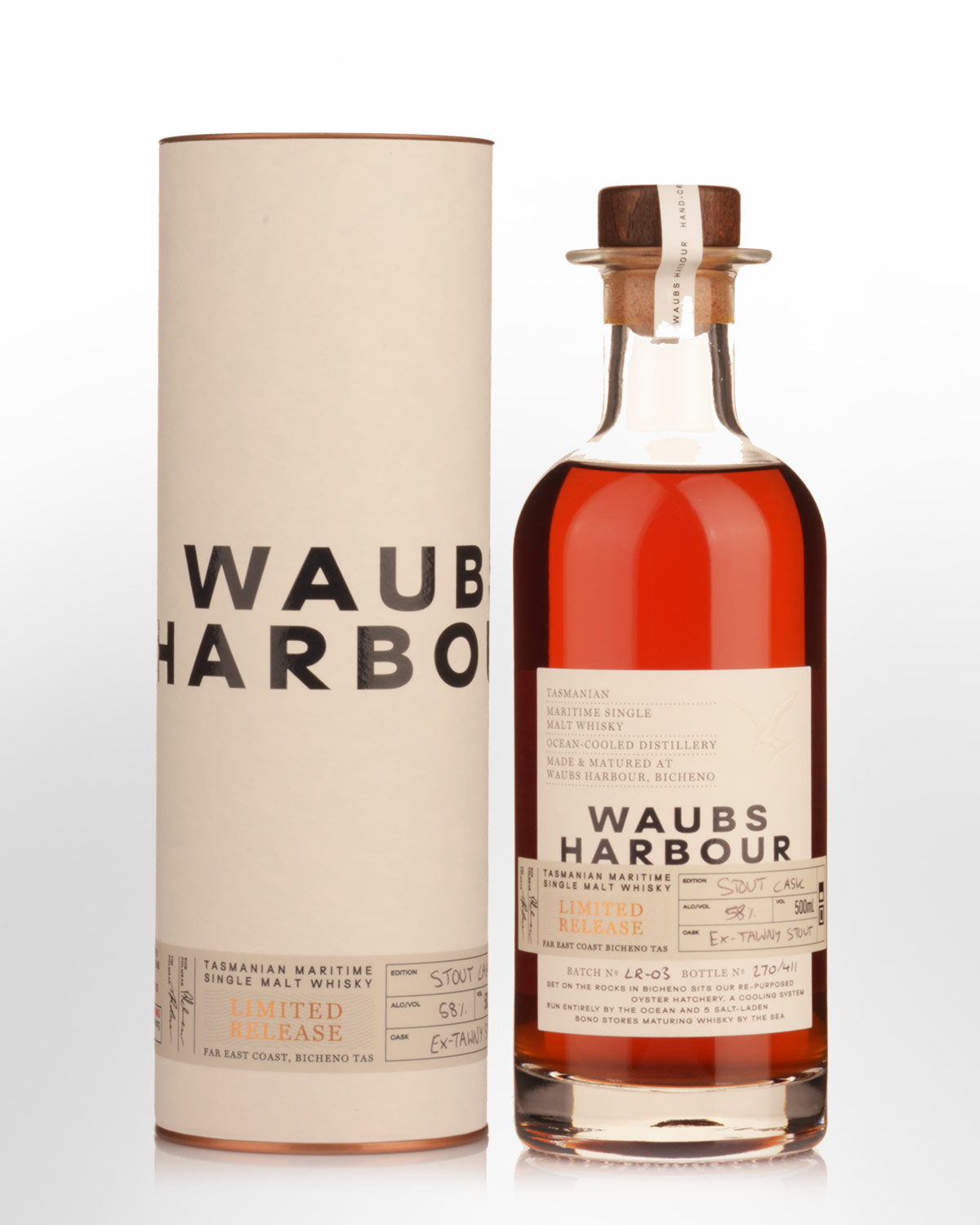 Waubs Harbour Stout Cask Limited Edition Single Malt Australian Whisky (500ml)