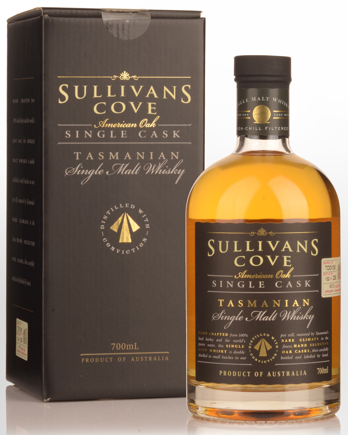 Sullivans Cove Single Cask American Oak Barrel TD0108 Single Malt Australian Whisky (700ml) - 2018 Bottling
