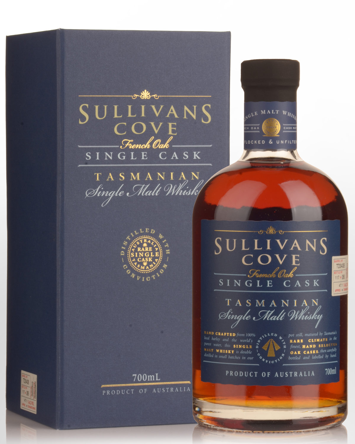 Sullivans Cove Single Cask French Oak Barrel TD0408 Single Malt Australian Whisky (700ml)