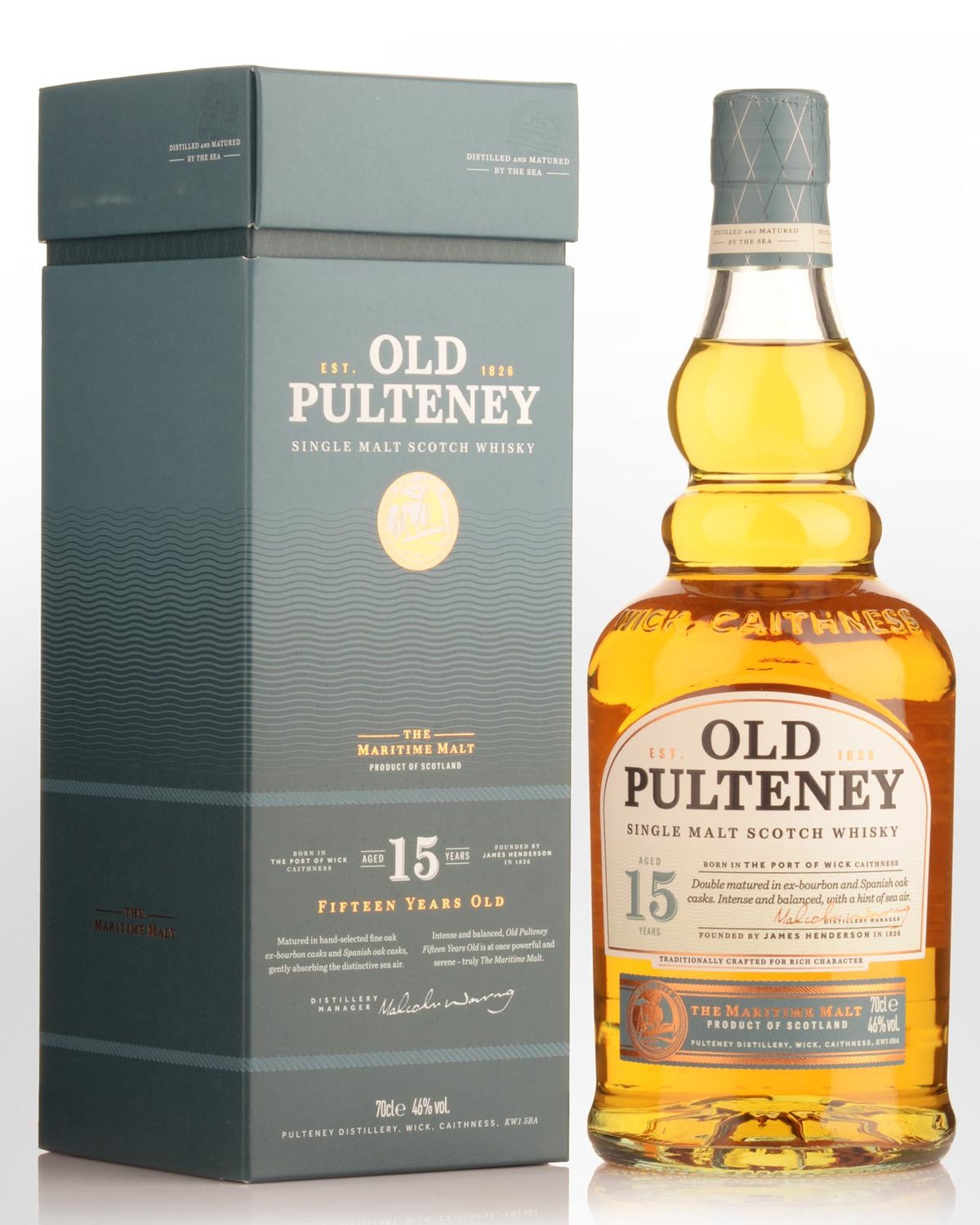 Old Pulteney 15 Year Old Single Malt Scotch Whisky (700ml) - Damaged Gift Box