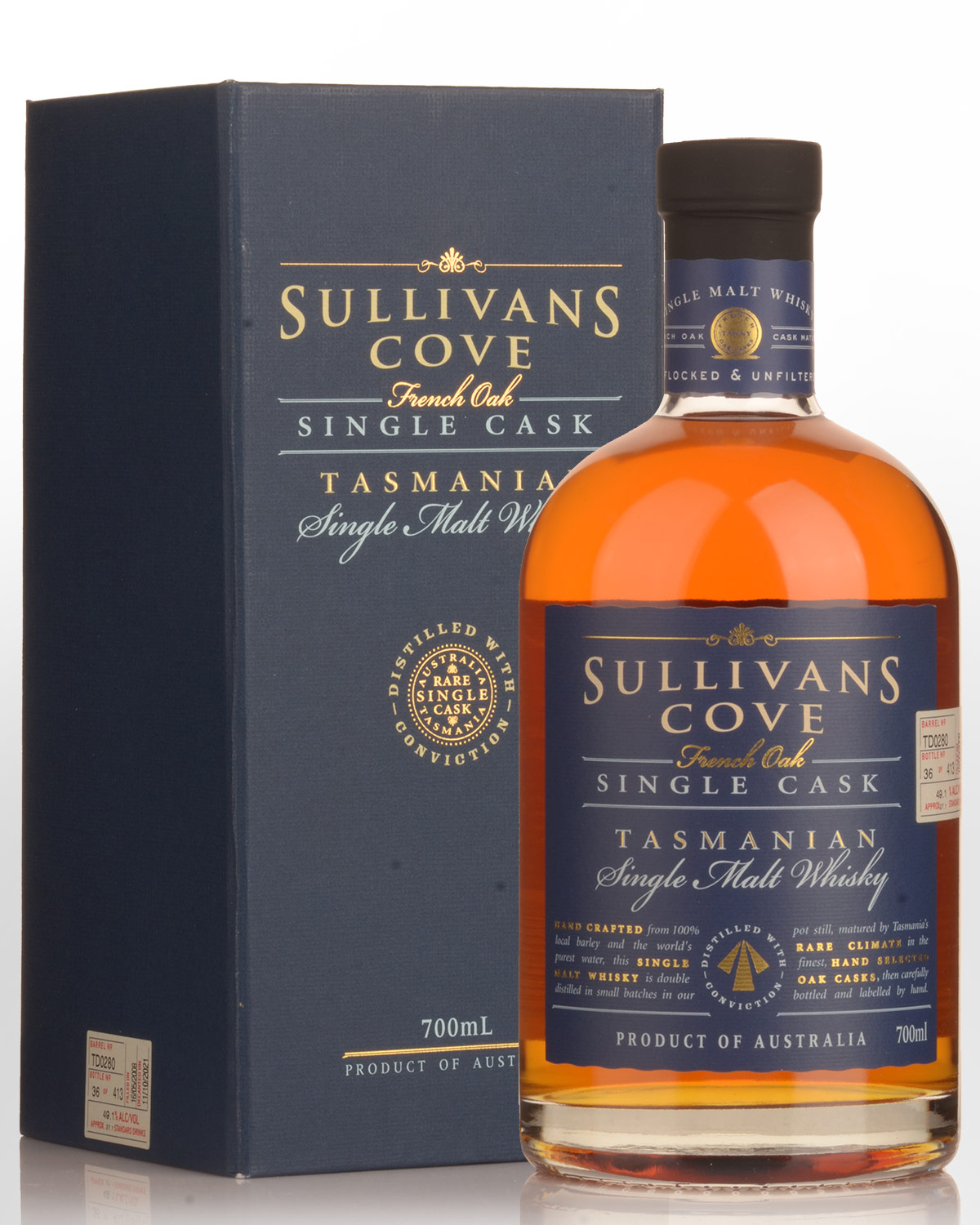 Sullivans Cove Single Cask French Oak Barrel TD0280 Single Malt Australian Whisky (700ml)