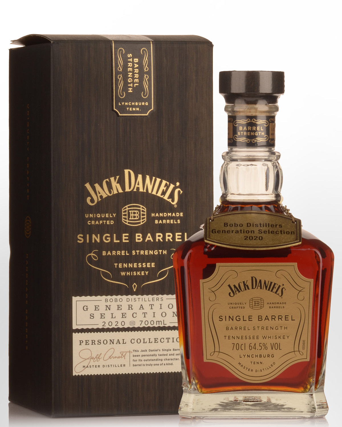 Jack Daniels Single Barrel No.20-01423 Barrel Strength Bobo Distillers Generation Selection 2020 Tennessee Whiskey (700ml) - 64.5%