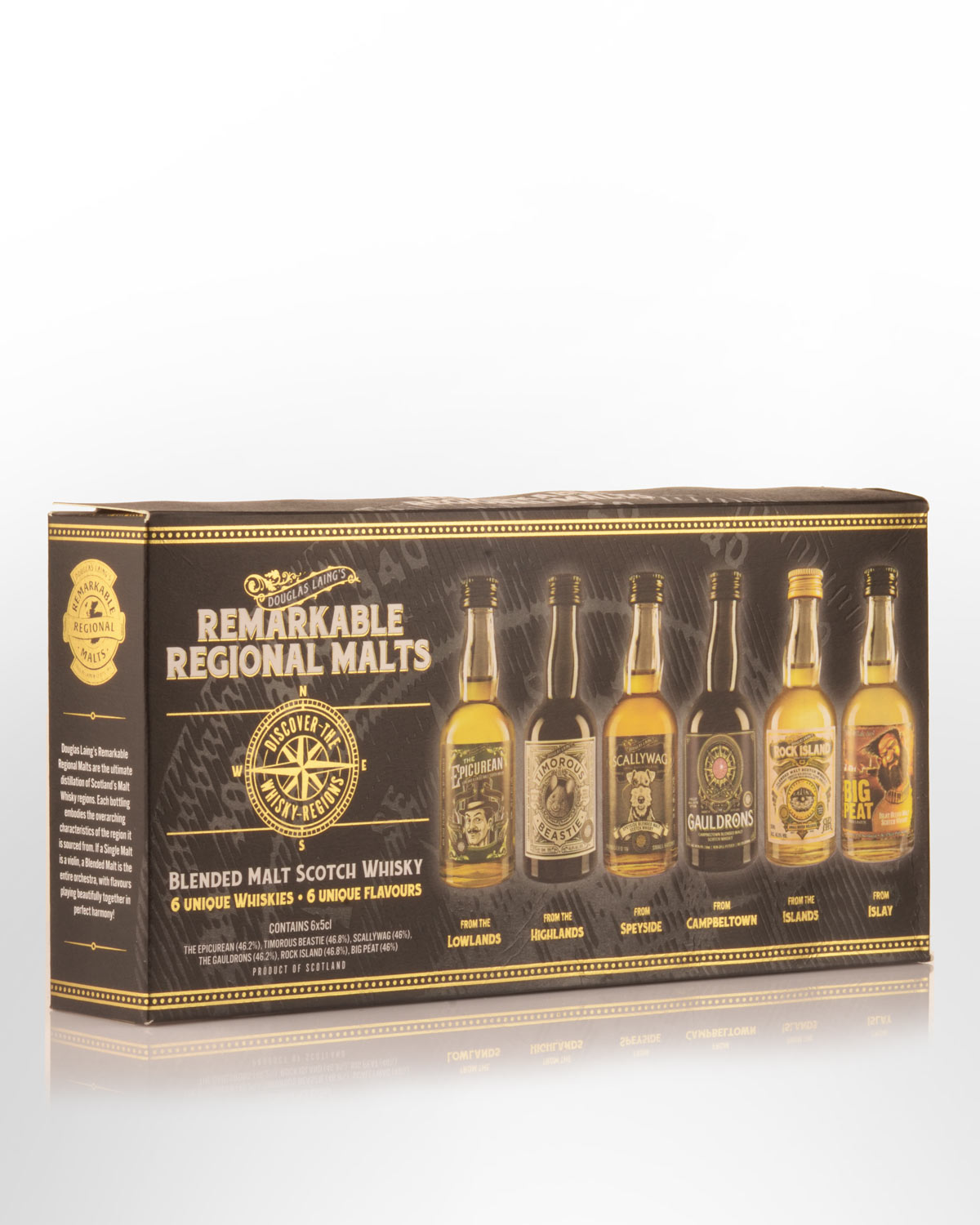 Douglas Laing's Remarkable Regional Malts Blended Malt Scotch Whisky Gift Pack (6 x 50ml)