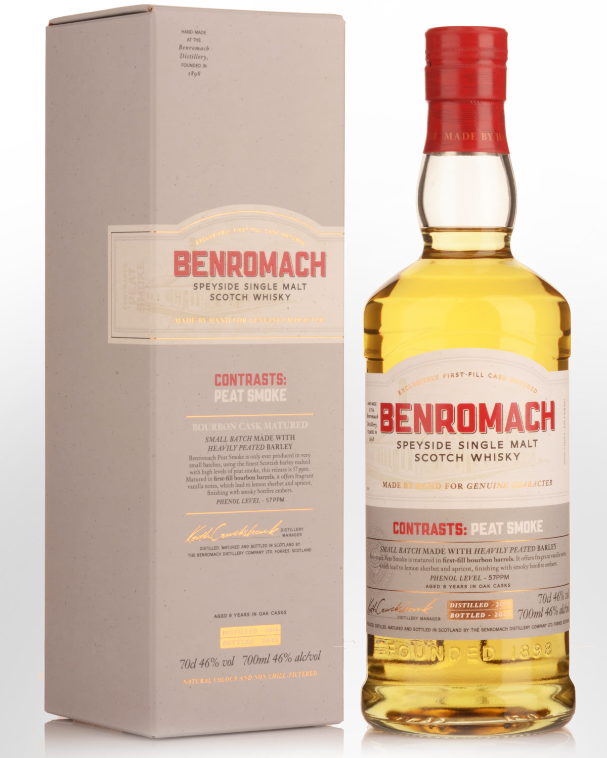 2014 Benromach Contrasts Peat Smoke Bourbon Cask Matured Single Malt Scotch Whisky (700ml)