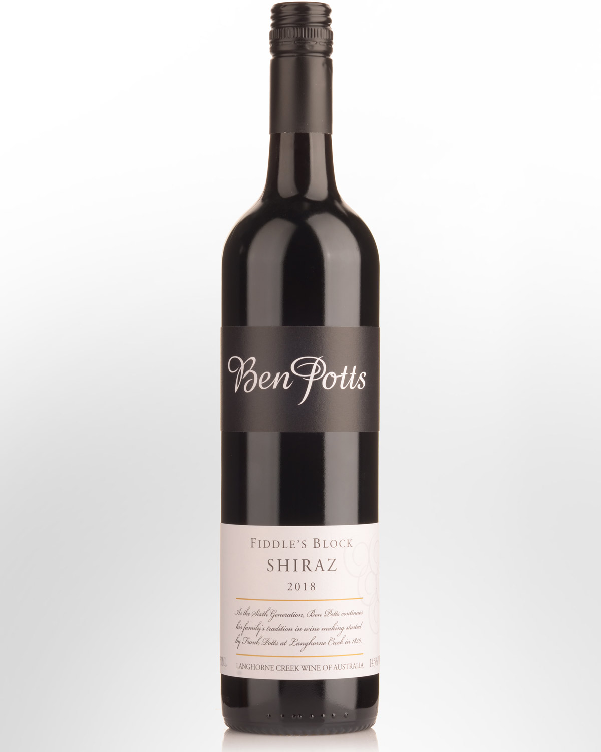 2018 Ben Potts Fiddle’s Block Shiraz