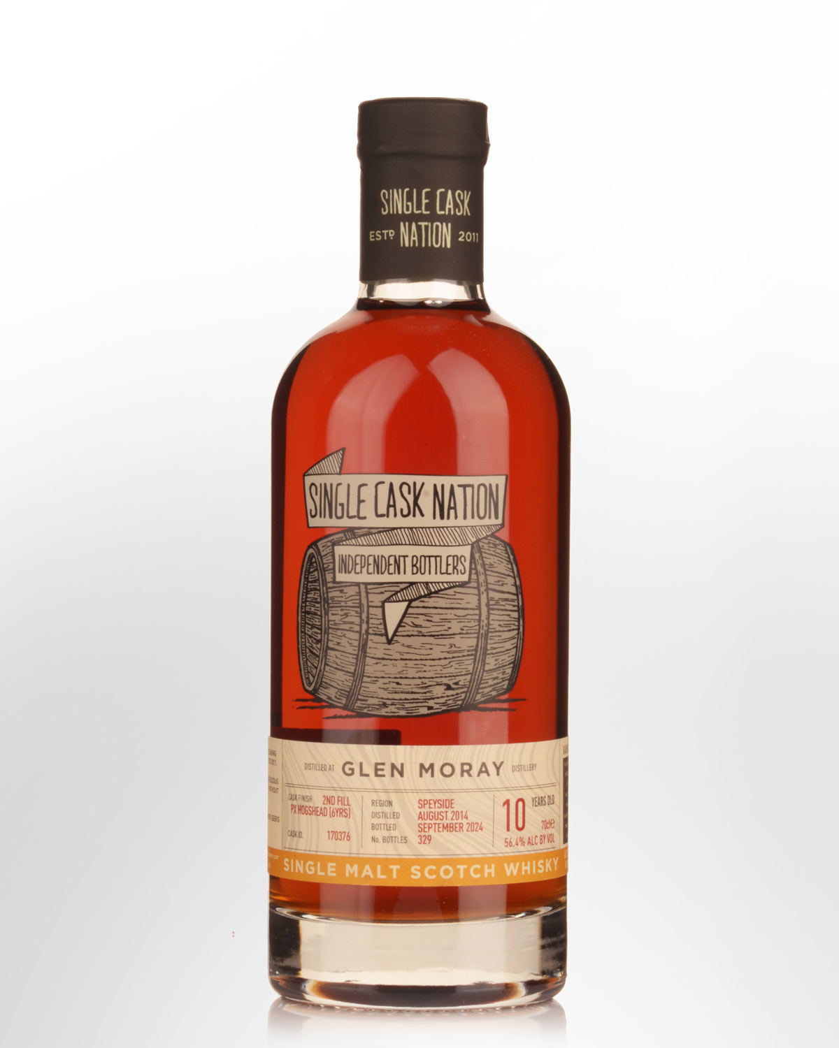 2014 Single Cask Nation Glen Moray 10 Year Old Cask Strength Single Malt Scotch Whisky (700ml)