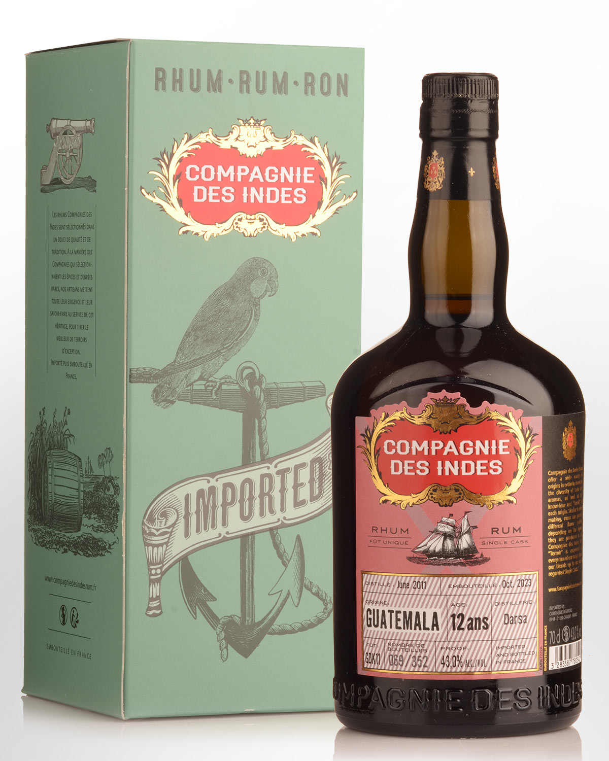 2011 Compagnie des Indes (Darsa Distillery) 12 Year Old Single Cask Guatemala Rum (700ml)