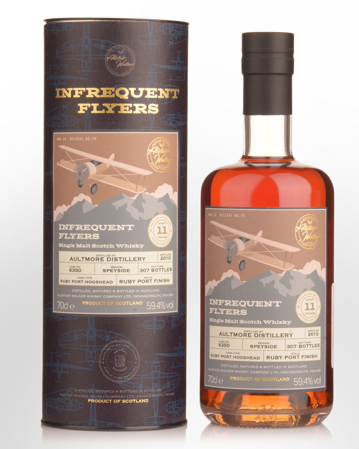 2010 Infrequent Flyers Aultmore Single Cask No.6350 11 Year Old Cask Strength Single Malt Scotch Whisky (700ml)