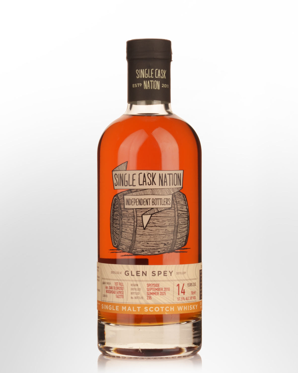 2010 Single Cask Nation Glen Spey 14 Year Old Cask Strength Single Malt Scotch Whisky (700ml)