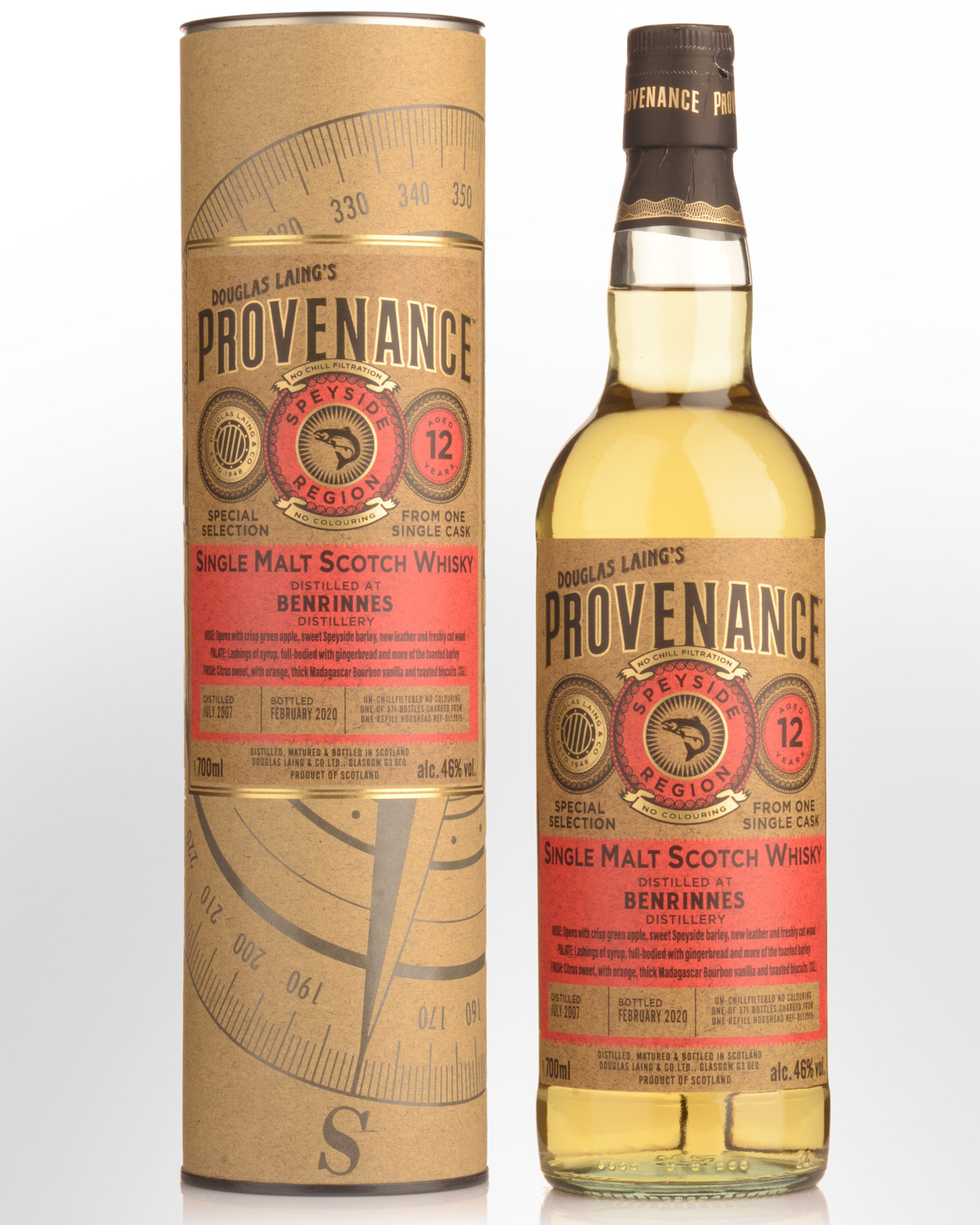 2007 Douglas Laing & Co. Provenance Benrinnes 12 Year Old Single Malt Scotch Whisky (700ml)