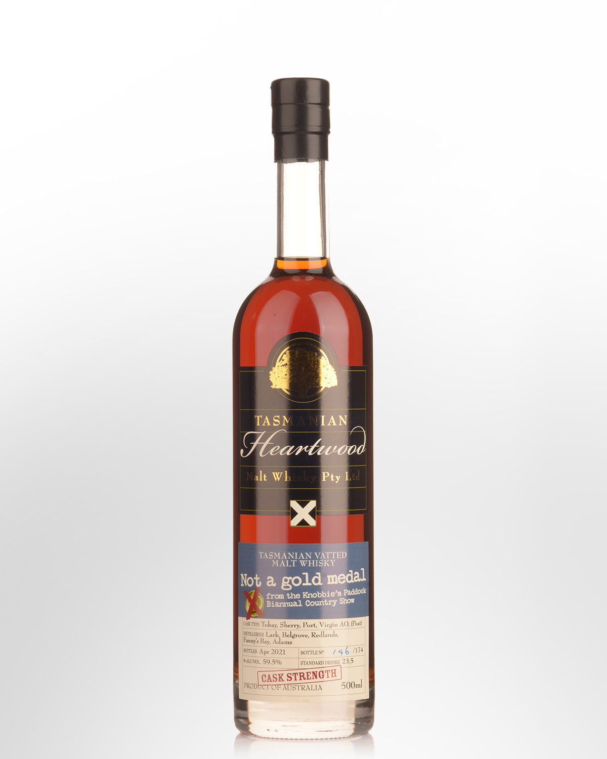 Heartwood Not a Gold Medal Cask Strength Vatted Australian Malt Whisky (500ml)