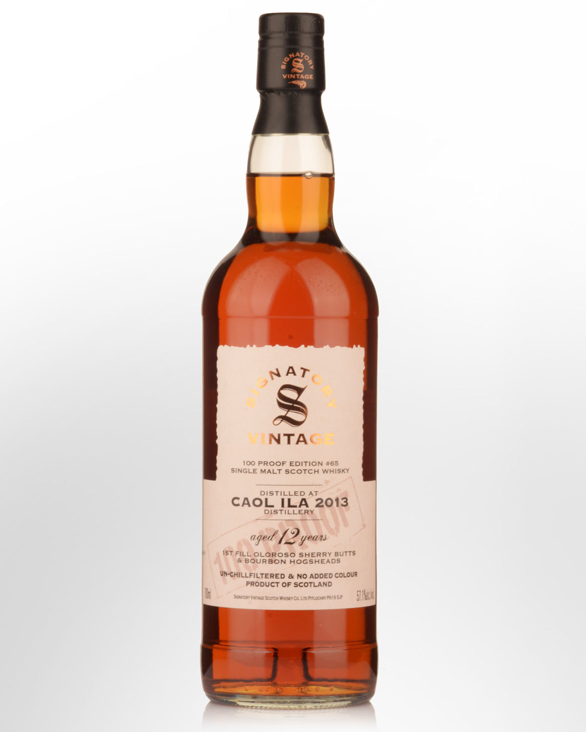 2013 Signatory Vintage Caol Ila 12 Year Old 100 Proof Edition #65 Single Malt Scotch Whisky (700ml)