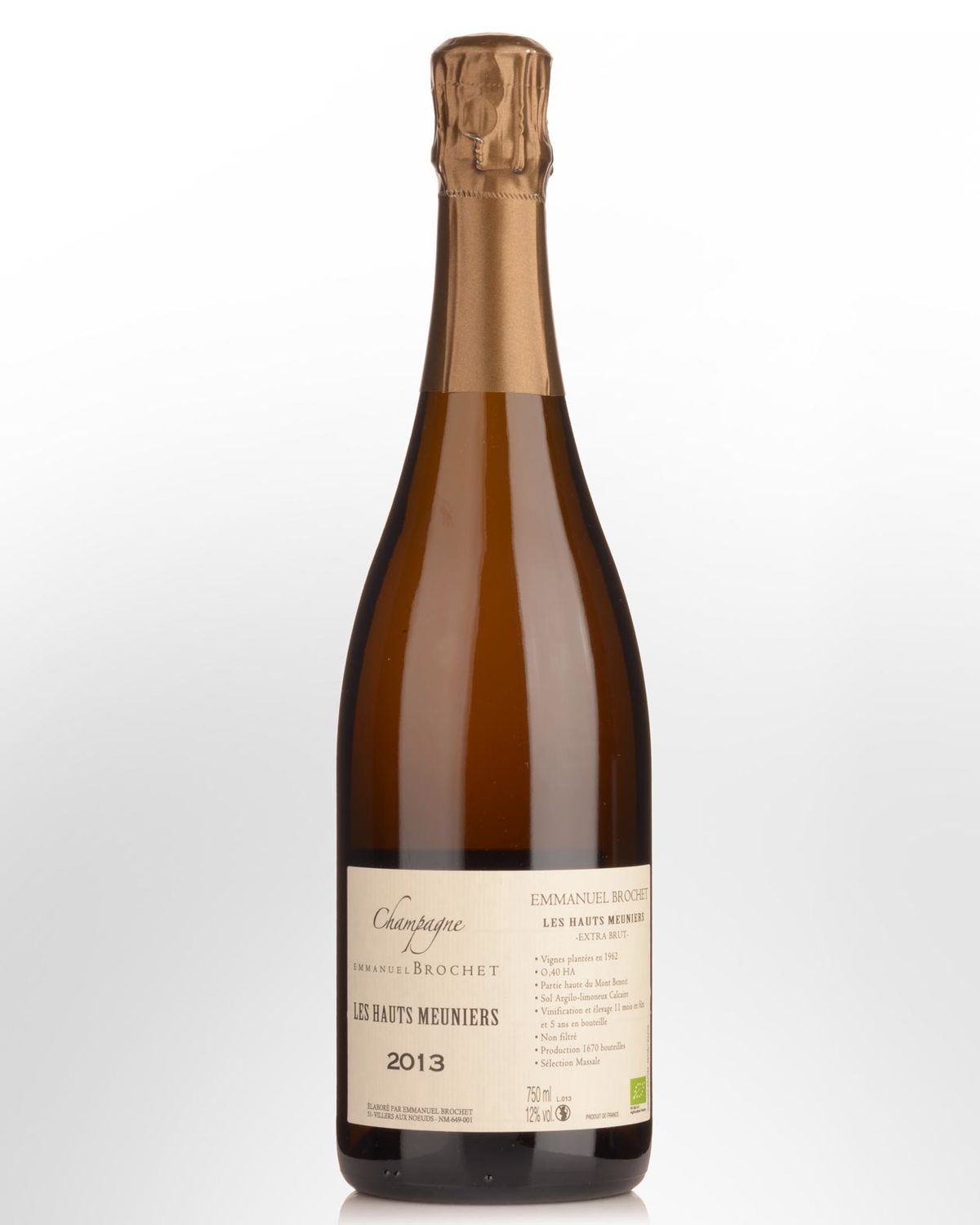 2013 Emmanuel Brochet Les Hauts Meuniers Champagne | Nicks Wine Merchants