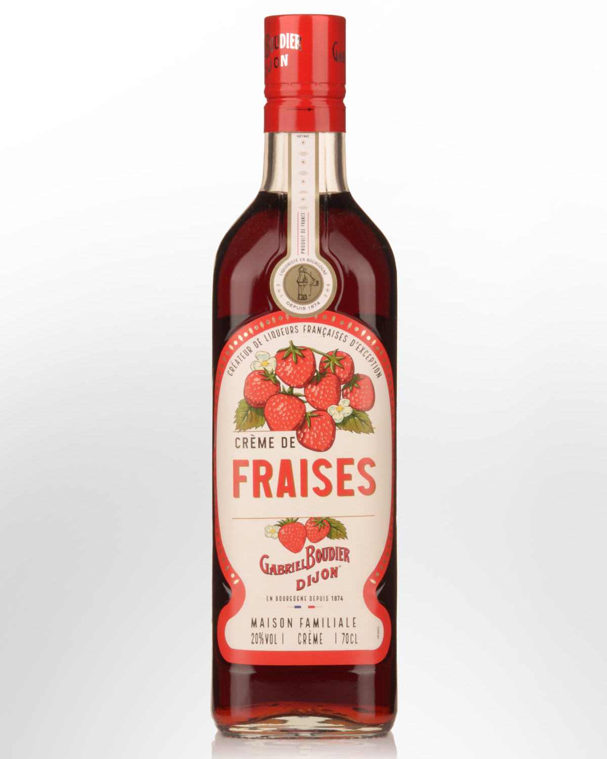 Gabriel Boudier Creme de Fraises de Bois (Strawberry) Liqueur (700ml)