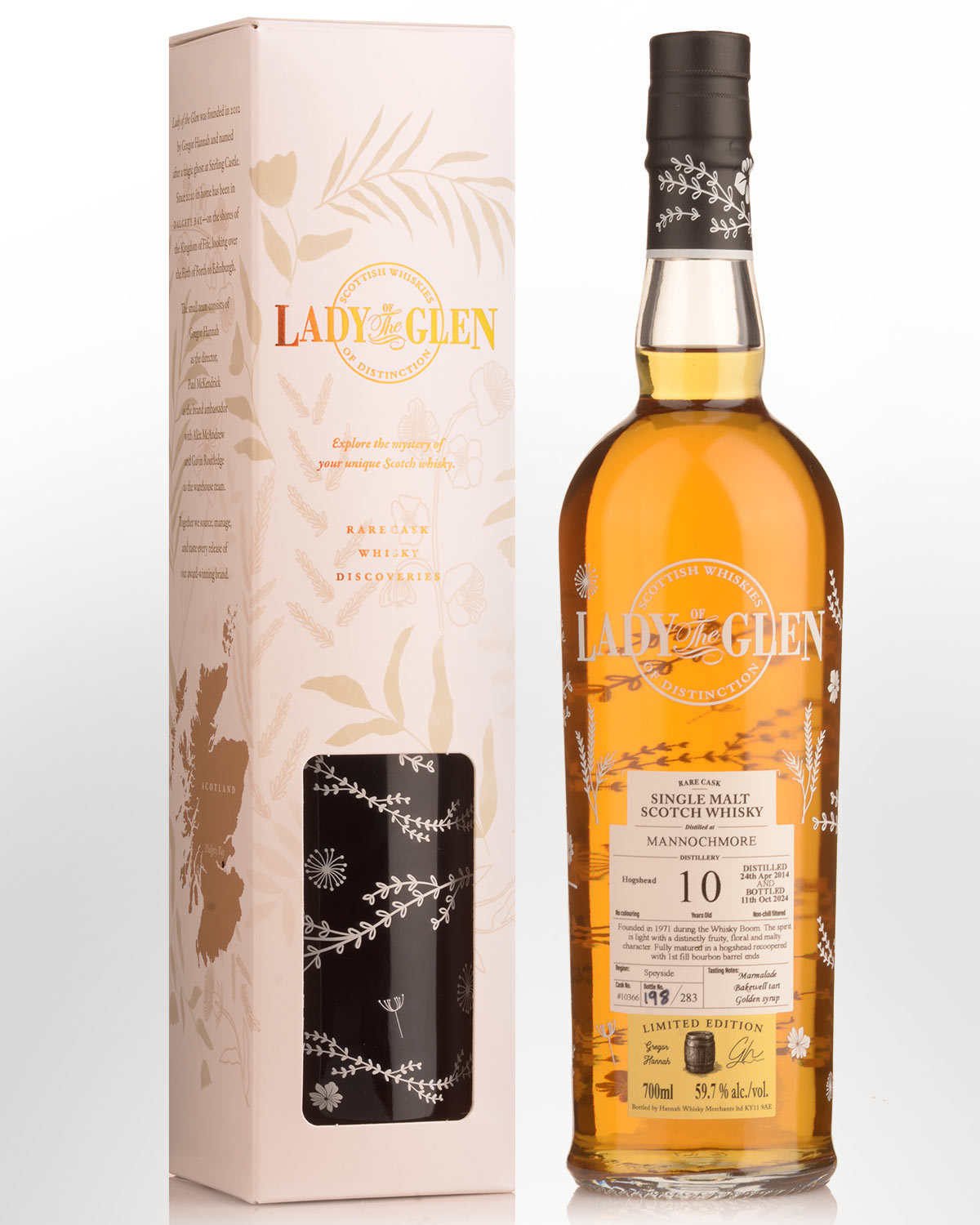 2014 Lady of the Glen Mannochmore Single Cask #10366 10 Year Old Cask Strength Single Malt Scotch Whisky (700ml)
